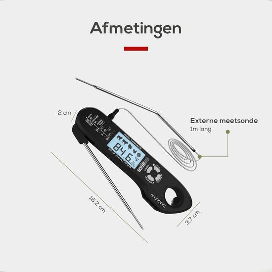 Backyard Series Fleischthermometer - Digitales Küchenthermometer - BBQ-Thermometer - Ofenthermometer