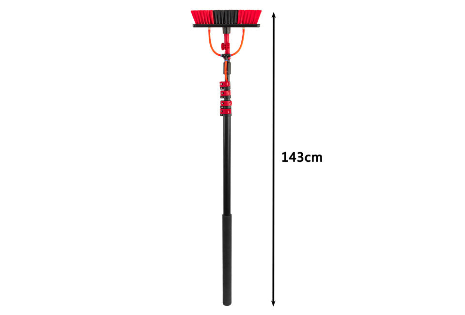 Hortensus - Teleskop-Wasserbürste - 4,6m - 29 x 7 x 10 cm - Rot