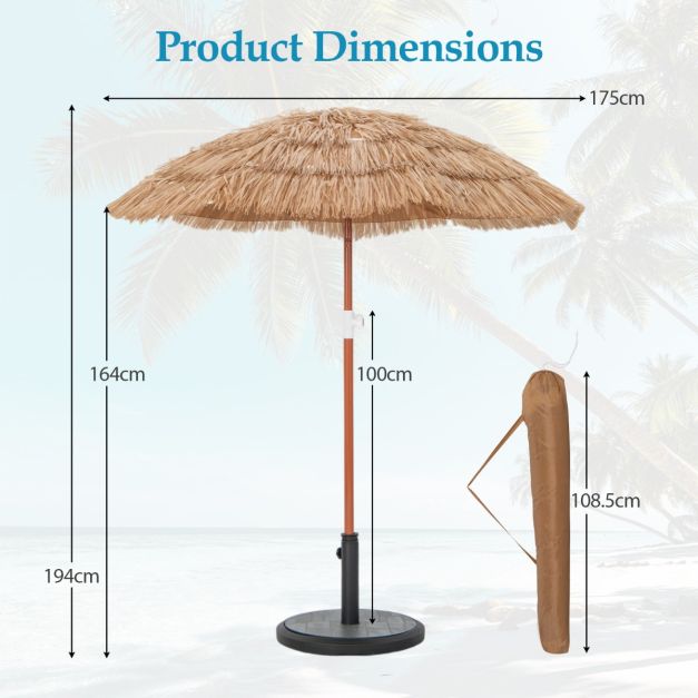 Coast Hawaii Beach Sonnenschirm - neigbar und verstellbar - 175 cm - mit Tragetasche
