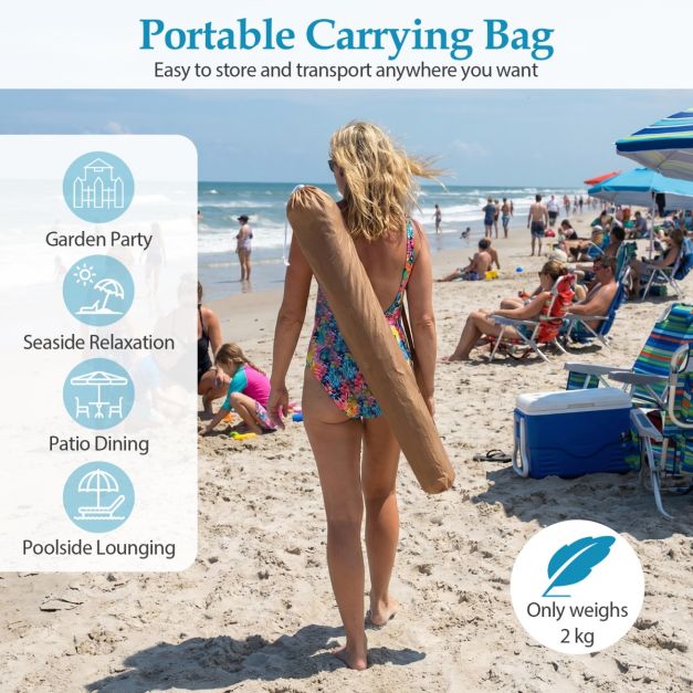 Coast Hawaii Beach Sonnenschirm - neigbar und verstellbar - 175 cm - mit Tragetasche