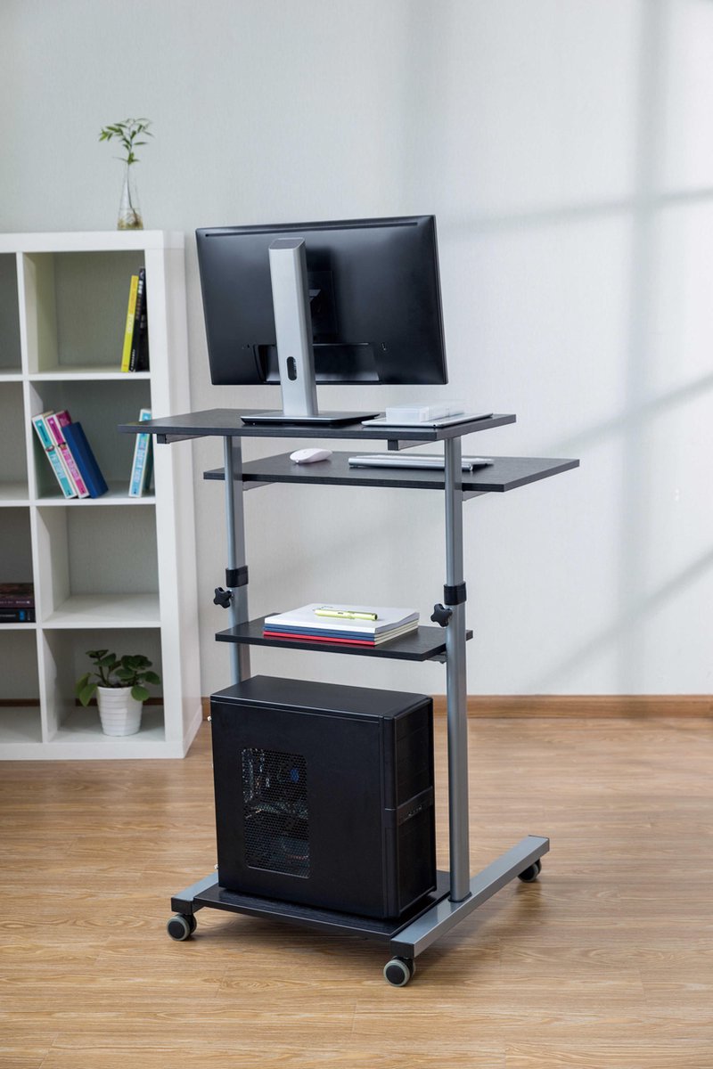 Schreibtisch Sitz-Steh-Laptop-Tisch Arbeitsplatz - Rednerpult - mobil beweglich