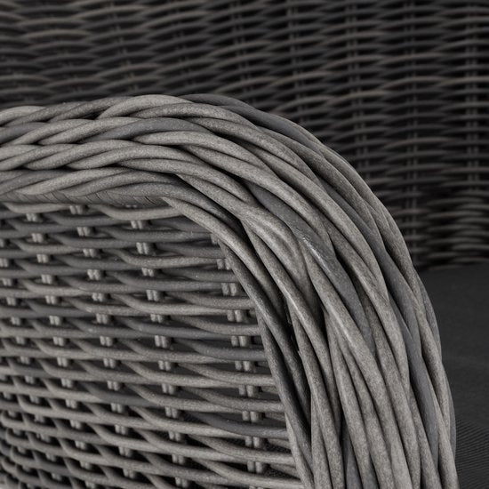 tectake - Flechtschaukelstuhl Rovigo mit Hocker Vibo - grau - Poly-Rattan