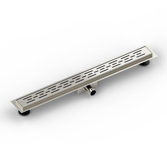 Duschrinne – 80 cm – Standardgitter – Edelstahl – mit Flansch