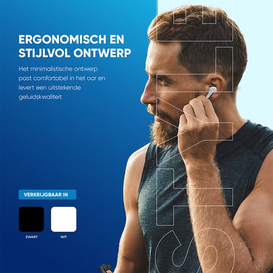 Otiume - Drahtlose Ohrhörer - Bluetooth-Kopfhörer - Drahtlose Ohrhörer - 32 Stunden Spielzeit - Hi-Fi Sound - Weiß