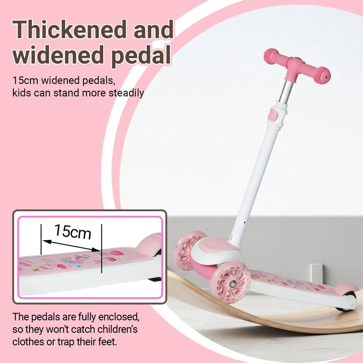 Neuleb Balance-Scooter mit beleuchteten Rädern – extra breites Deck – rosa