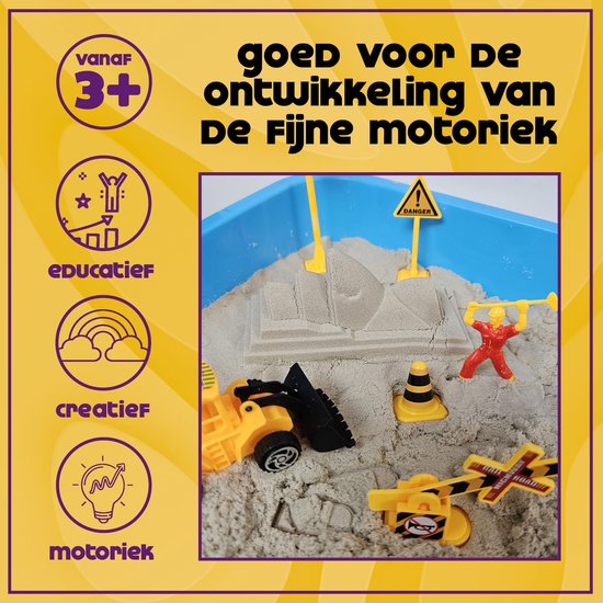 KidzKraze® Building World Play Sand - 1,6 kg brauner klebriger Zimmersand - Mit Förmchen - Inklusive Spiel und Aufbewahrungskoffer - Sensory - Für Kinder - Das große Spielzeugbuch 2025
