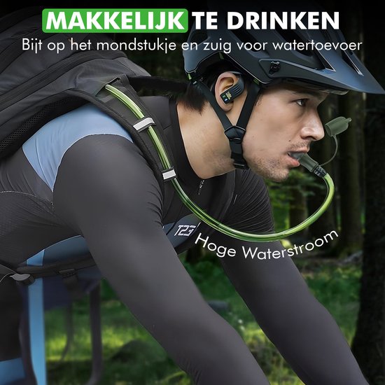 Travelhawk Wasserbeutel - Trinkbeutel - Geeignet für Camelbak Trinkrucksack - Festival Wasserbeutel - BPA frei - 2 Liter - Grün
