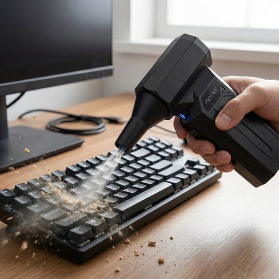 Druckluftdüse 110.000 U/min – 4 Stufen – Kabelloser Staubentferner – Druckluft für Computer – Turbo-Lüfter mit Druckluft – Akku-Luftgebläse