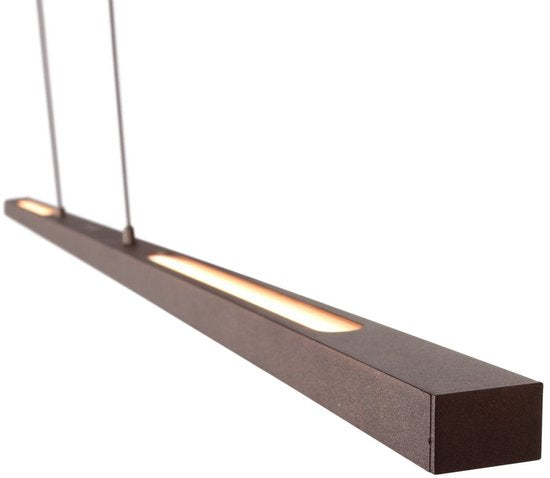 Hängeleuchte Bande 3995CA Kakao – trendige Metall-Hängeleuchte, 150 cm breit, mit höhenverstellbarem System und integrierter LED von Steinhauer