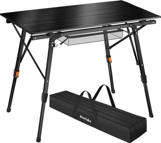 tectake -  Aluminium Campingtisch Campingtisch - klappbar - höhenverstellbar - LxBxH: ca. 90x52x47cm - schwarz - 404983