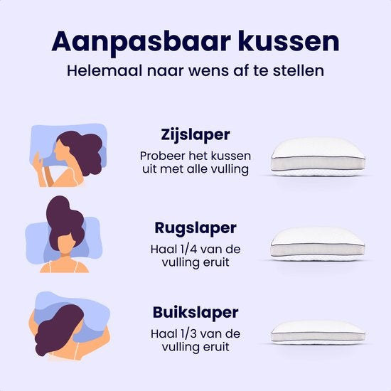 SoulsnoozeÂ® Memory Foam Pillow Dawn- 100 Nächte Probeschlaf - Individuelles Design - Nackenschmerz-Kissen - Geeignet für Rücken-, Seiten- und Bauchschläfer - Zerkleinerter Memory Foam - 50x70cm