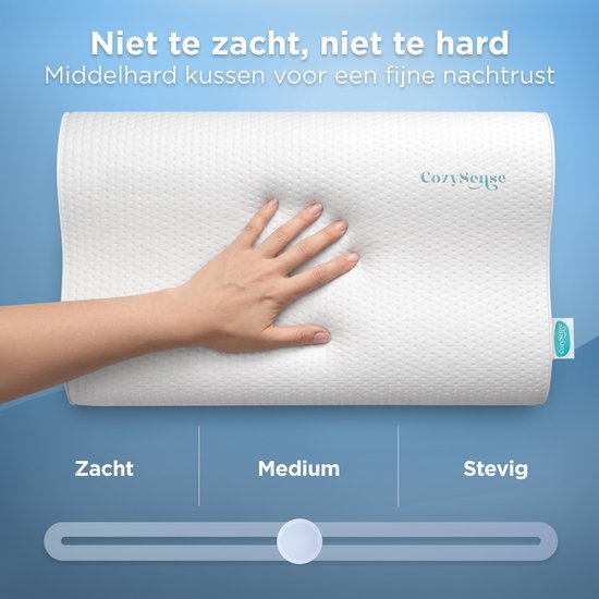 CozySense® Ergonomisches Kissen - Verstellbares Memory-Foam-Kissen - Memory-Foam-Schlafkissen - Seiten-, Rücken- und Bauchschläfer - 3-Schicht-System - Orthopädisch - Bambusbezug