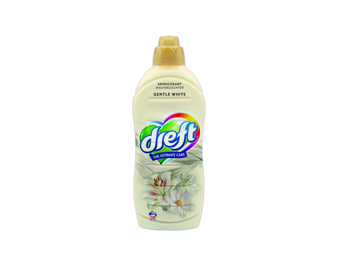 Dreft Weichspüler Gentle White – 6 x 950 ml – 228 Waschgänge – Extra-Duftboost