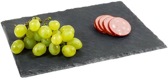 Secret de Gourmet Servierbrett für Häppchen/Fingerfood – 24 x 32 cm – Schiefer – Snackbrett – Tapasbrett – Käsebrett