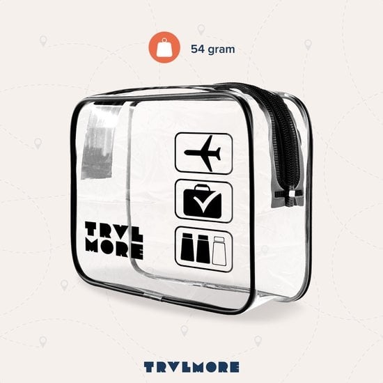TRVLMORE Transparente Kulturtasche - 2 Stück - Schwarz/Transparent