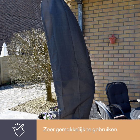 Perel Außenbezug für Schwebeschirm bis Ø 3,5 m, grau, 260 cm x 86 cm