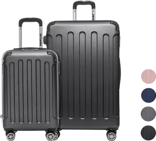 TRVLMORE - Kofferset - 2-teilig - 38L (Handgepäck) + 110L - Schwarz