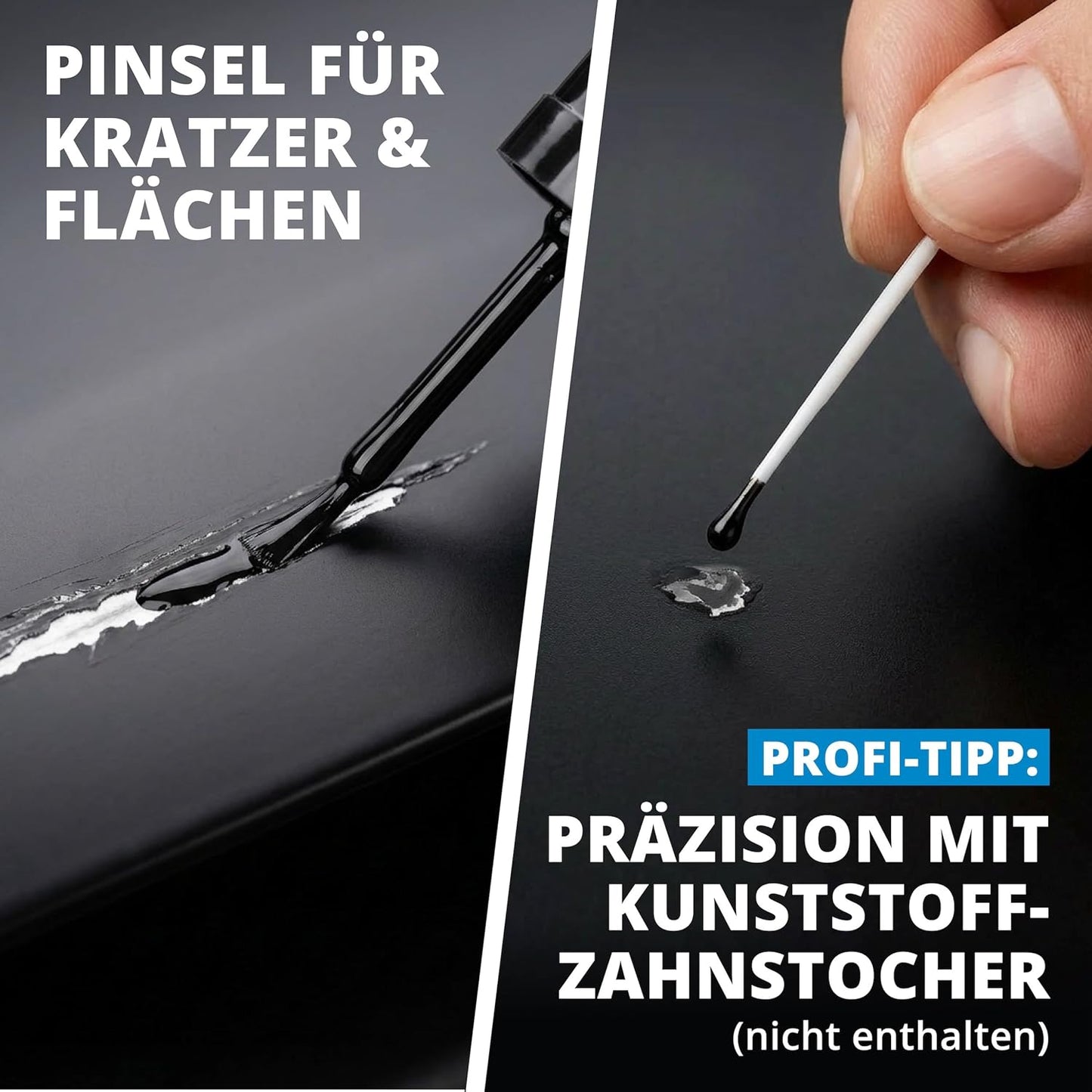 LICARGO Lackstift Mattschwarz 12 ml – Auto, Felgen, Fahrrad und Metall