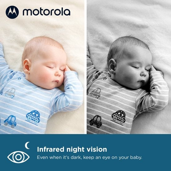 Motorola Nursery VM35-2 - Babyphone mit geteiltem 5-Zoll-Bildschirm und 2 Kameras - Nachtsicht - integriertes Mikrofon
