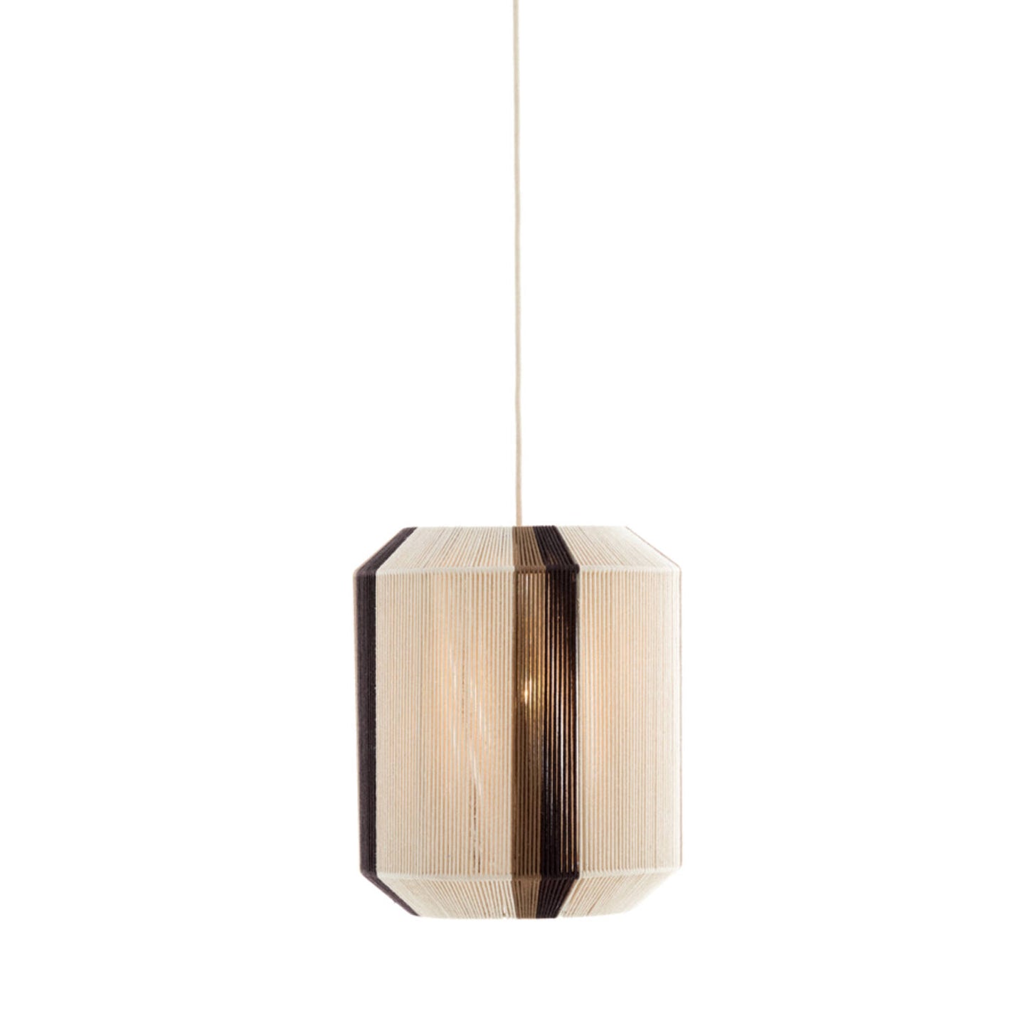 Light & Living Hängeleuchte Kozana – Ø 36 x 43 cm – Stilvolle Textilleuchte in Creme/Dunkelbraun – Stimmungsvolle runde Beleuchtung für das Wohnzimmer – Leuchtmittel nicht im Lieferumfang enthalten – E27