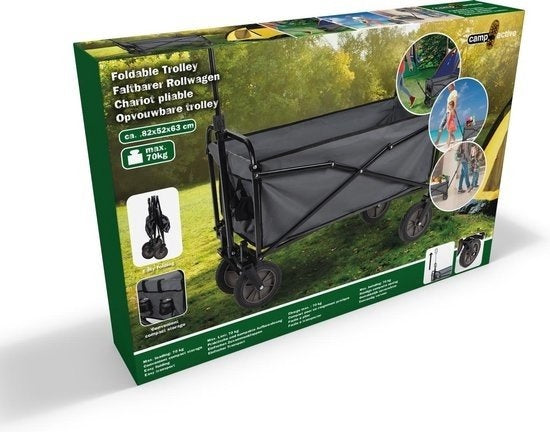 Camp Active - Wagon faltbar - leicht faltbar - kompakte Lagerung - Schwarz