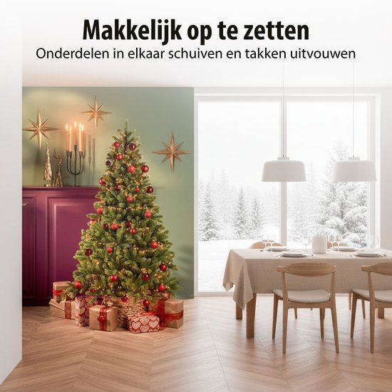 Triumph Tree Sherwood Deluxe Kunstweihnachtsbaum mit LED-Beleuchtung – Kunstweihnachtsbaum H 185 x Ø 127 cm – Grün