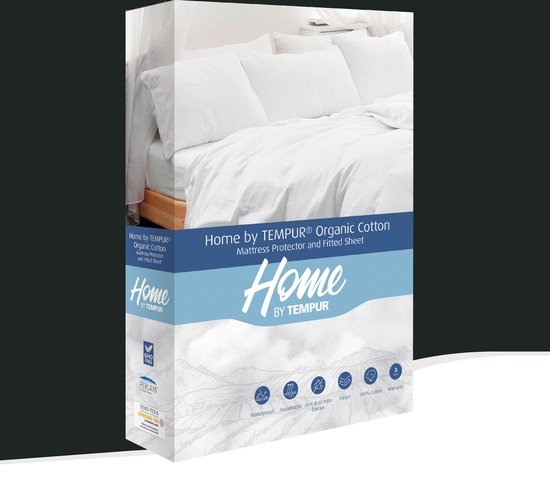 Home by TEMPUR® Matratzenschoner – Bio-Baumwolle - Wasserdicht & wärmeregulierend – 160 × 210 × 25 cm – Natur