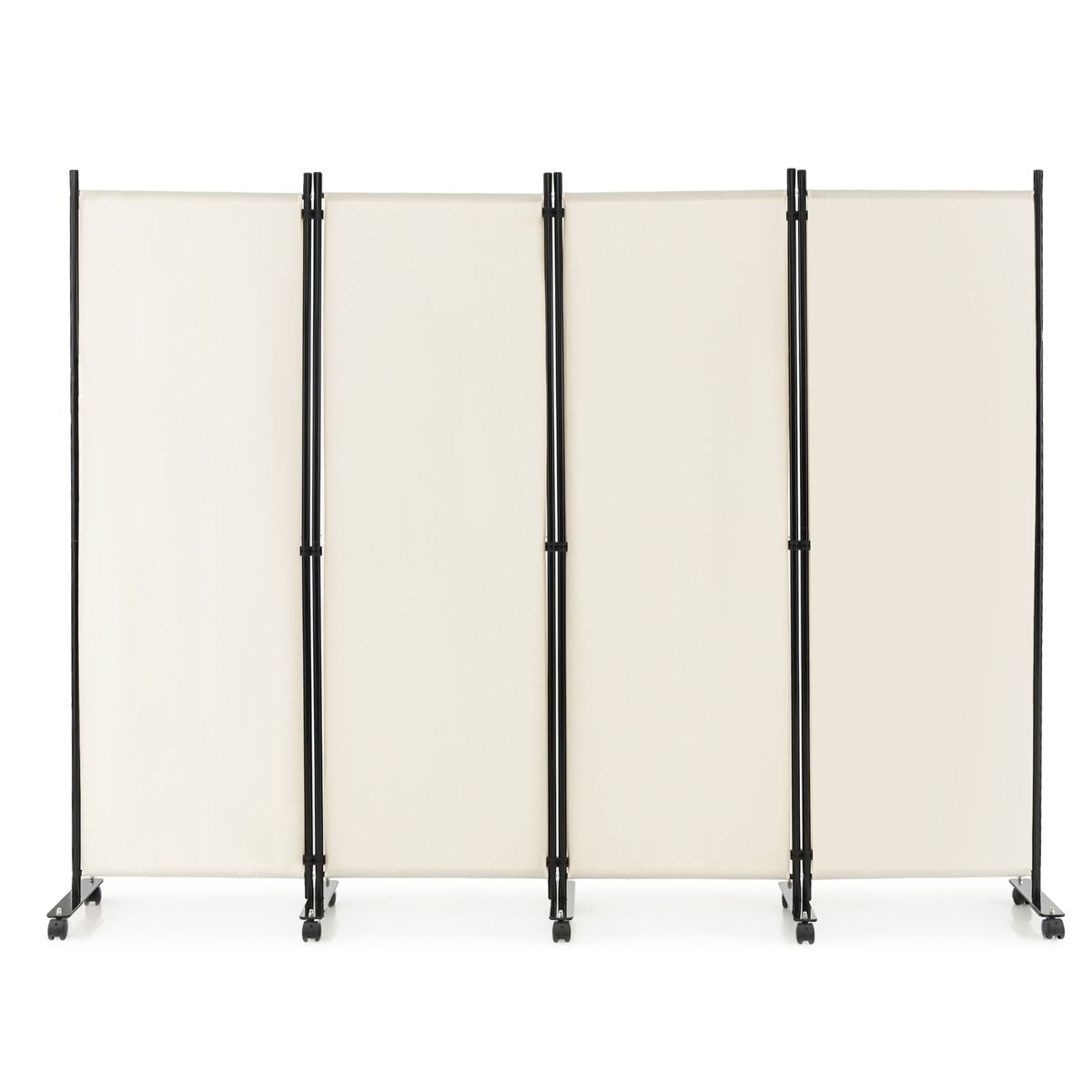 Coast Trennwand - 4-teilig - auf Rädern - faltbar - 225 x 173 cm - weiß