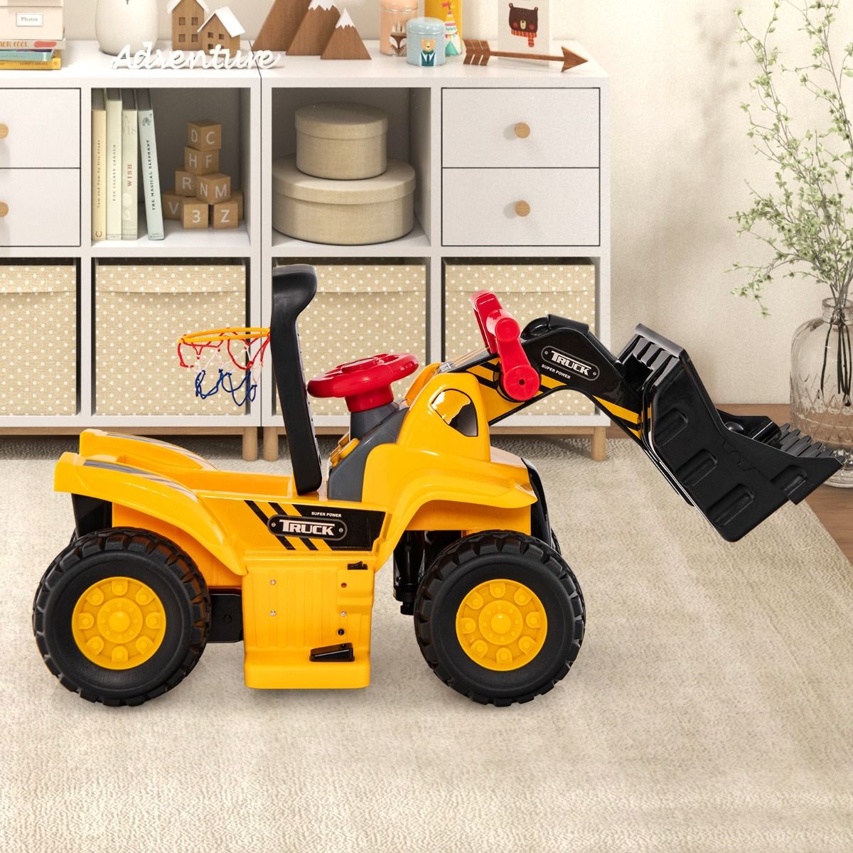 Coast Toy Excavator Electric - Max. 25 kg - 84 x 35 x 43 cm - Gelb