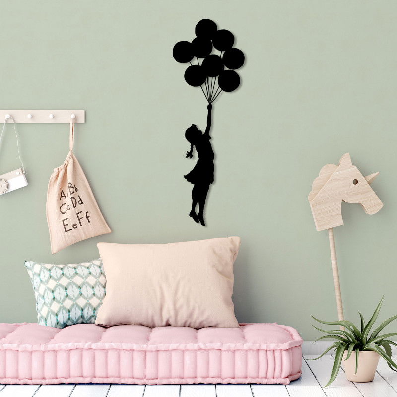 Wallity Wall Deco Banksy Wanddekoration - Metall - 34 x 100 CM - Schwarz