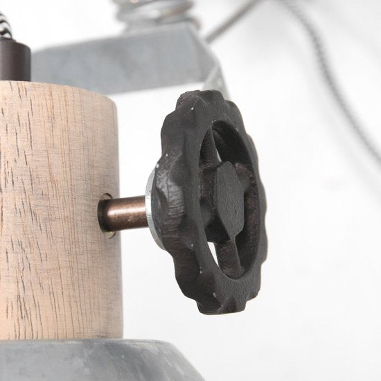 Klemmstrahler und Wandleuchte Gearwood 2752NI Nickel, E27-Fassung, trendiges Design, aus Holz und Metall, für den Innenbereich, dreh- und neigbar
