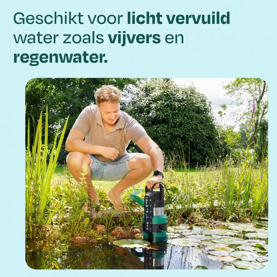 VONROC Tauchpumpe – Rein- und Schmutzwasserpumpe – 850 W – 20.000 l/h – Flachansaugung – Sensorschalter