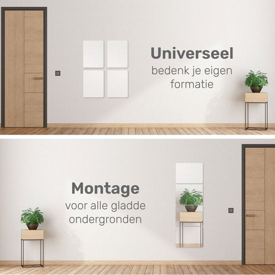 XL Klebespiegel 30x50 - 4 Stück - Kleber - Klebespiegel - Hollywood Schminkspiegel - Tür - Spiegel - Folie - Badezimmer - Groß - Aufkleber - Pass - Wand - Spiegel