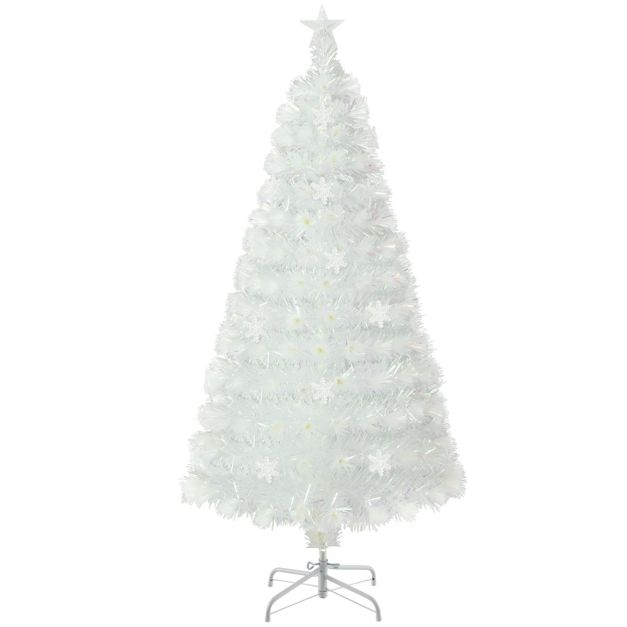 Costway Kunstweihnachtsbaum 150 cm mit 8 Beleuchtungsmodi, warmweißen LEDs und Tannenzapfen – CM25342DE