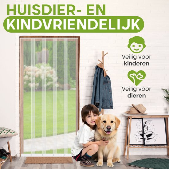 O'DADDY® Fliegengitter Lamellenvorhang - 118x260 cm - Türvorhang - Türtür - Verstellbares Design - Fiberglas - Türgitter Weiß