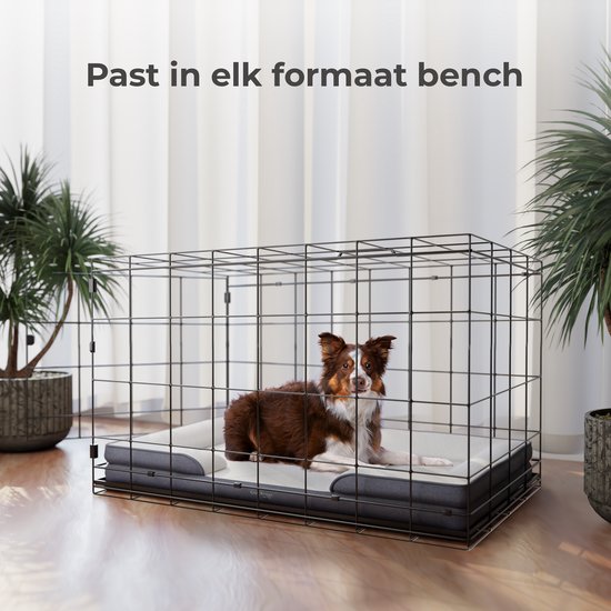 CozySense® Orthopädisches Hundebett – 90 x 54 cm – Größe L – Wasserdichtes Hundebett mit waschbarem Bezug – Auch als Transportbox-Kissen geeignet – Weiß