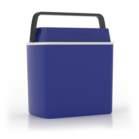 Campart Coolbox CB-8624 - Kühlbox 22 Liter - Leichtgewicht mit Griff - Thermoelektrisches Kühlsystem - Mit 12V-Stecker für Reisen und im Auto - Umrüstbar auf 230V-Netzstecker - Blau