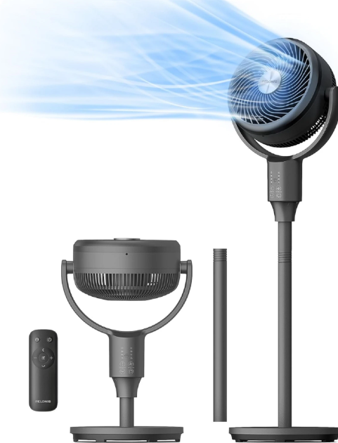 Pelonis Standventilator OmniFlow – 26 dB, extrem leise – höhenverstellbar von 59 bis 108 cm