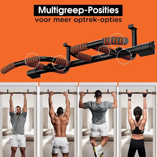 DH FitLife Reckstange, Türrahmen ohne Schrauben, verrutscht nicht mit Multi-Griffpositionen, Klimmzugstange Tür, Reckstange, Gymnastikstange, Türständer zum Einhängen, für Türrahmen, 65-92 cm