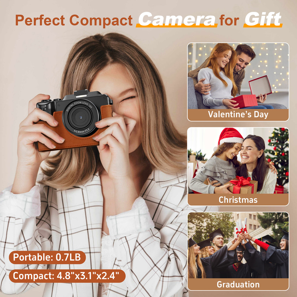 KOMERY X9 digitale 4K-Kamera – 64 MP – schwarz