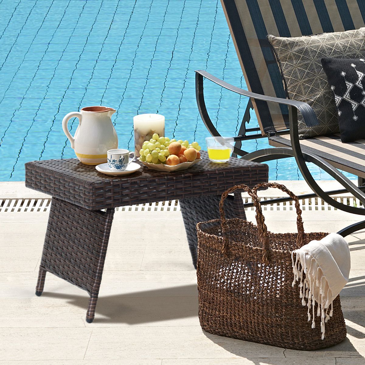 Coast Outdoor Couchtisch - klappbar - 60 x 40 x 40 cm - Braun