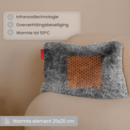Auronic Infrarot-Wärmekissen Teddy 45x60 cm - Grau