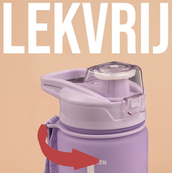 Hup. Motivation Drink Bottle - Wasserflasche 1 Liter - Trinkflasche mit Zeitmarkierung - Bequemer Trinkauslauf - Flasche 1L - BPA & Leak Free