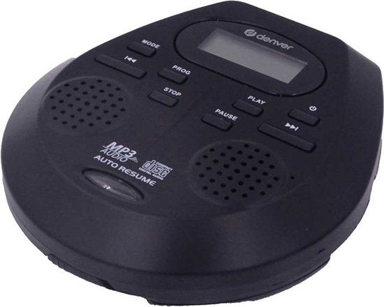 Denver Discman CD- & MP3-Player - Anti-Schock - Integrierte Lautsprecher - Inklusive Kopfhörer - CD, CD-R, CD-RW, MP3, LCD-Bildschirm - DMP395 - Schwarz