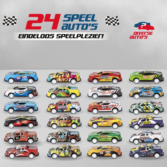 Vertrex Spielzeugauto-Set - 24 Teile - Autos für Jungen - Pull Back Wheels Autos - Autos - Spielzeugautos