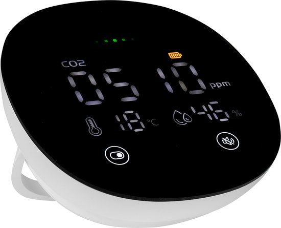 Smartwares FGA-13950 Luftqualitätsmonitor - CO₂-, Kohlendioxid-, Temperatur- und Luftfeuchtigkeitsmonitor - 10 Jahre Sensor und Batterie - LED-Farbanzeige, Lüftungsalarm - für Haus, Büro, Schlafzimmer, Schule, gesundes Raumklima