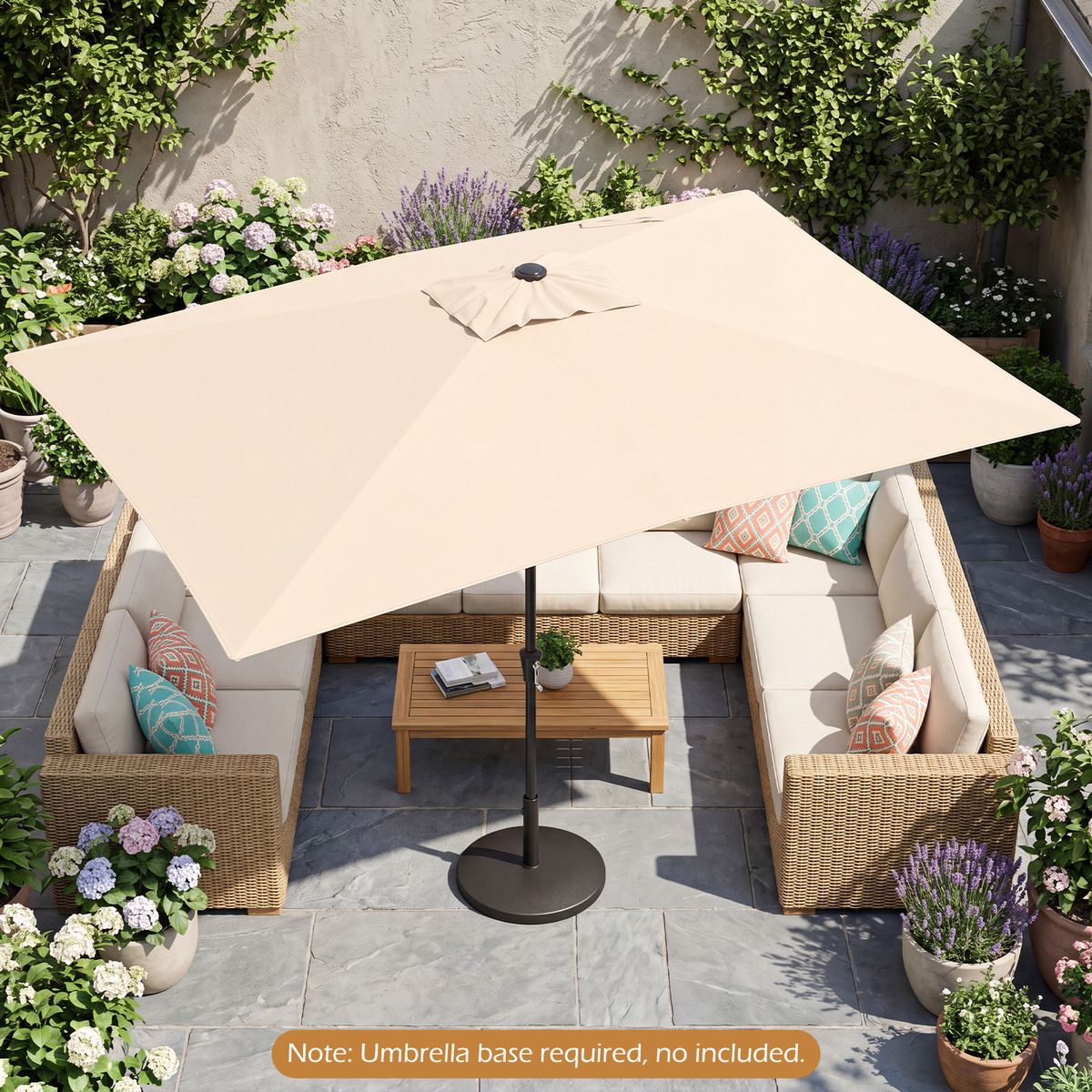 Coast-Sonnenschirm – verstellbarer Neigungswinkel – rechteckig 3 x 2 m – beige