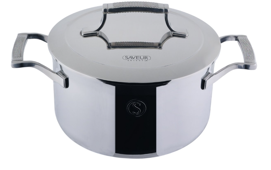 Saveur Selects Voyage Kochtopf mit Deckel – Tri-Ply-Edelstahl – 22 cm