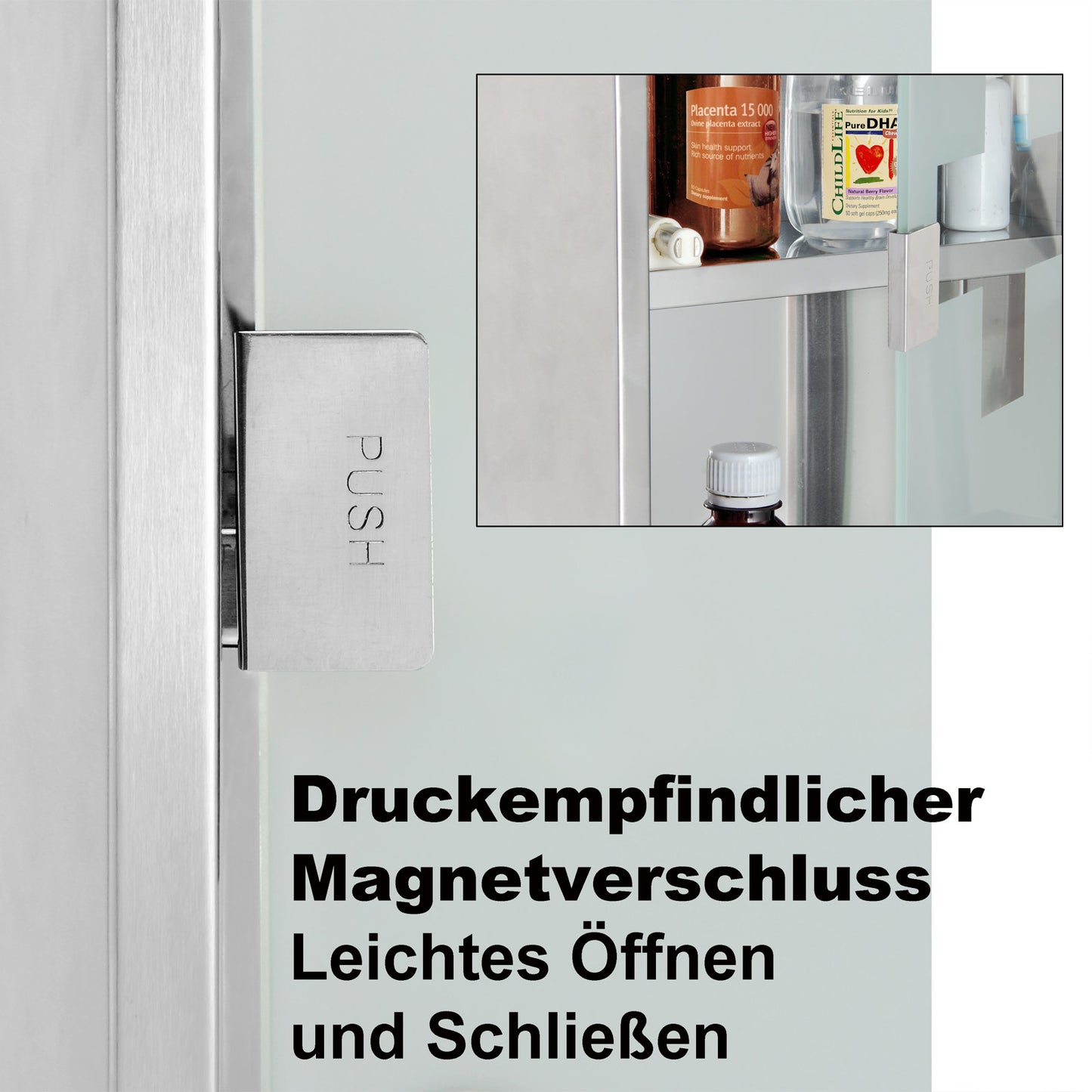 DBA Medizinschrank groß mit Schloss - 48,5cm x 25cm x 12cm