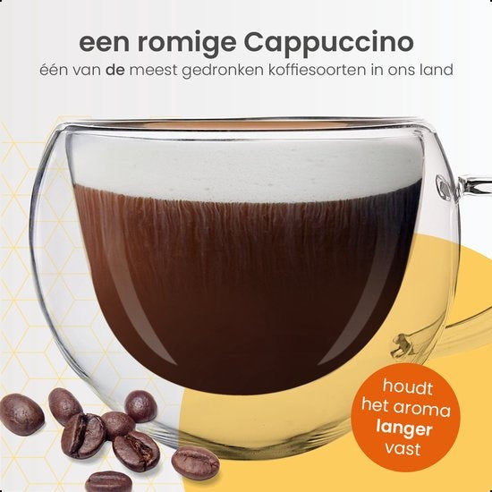 Goliving Dubbelwandige Koffieglazen - koffiekopjes - Kopjes - Glazen - Theeglazen - Latte Macchiato - Cappuccino - Set Van 6